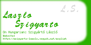 laszlo szigyarto business card