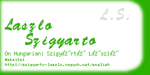 laszlo szigyarto business card